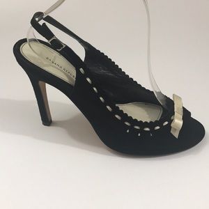 Banana Republic Black Slingback Peep Toe Bow Heels